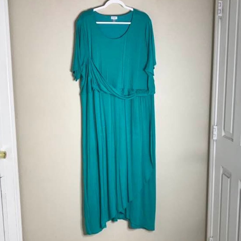 Avenue | Women’s Plus Size Green Short Sleeve Wrap Dress (NWOT) | Size 4X